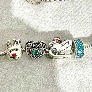PANDORA Christmas Holiday Charm Set of 4